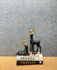 Deer Pair with Crystal Ball Antlers (Black) (AR ELE 19) (AR ELE 19)