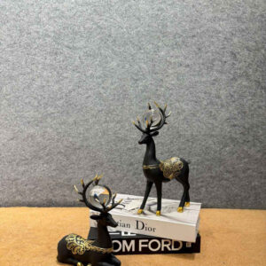 Patterned Deer Pair (Black) (DE-27 Black) (DE-27 Black)